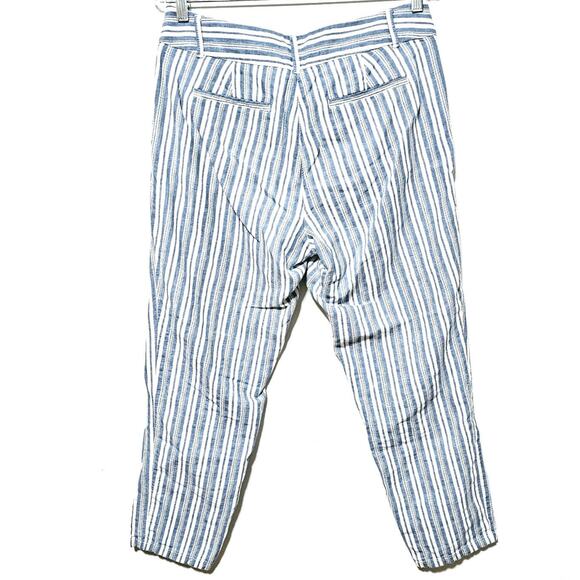 Loft Striped Linen Blend Pants Pockets Straight-Leg Women's Size 6 NWOT Beach - Picture 2 of 4